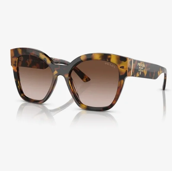NEW Prada PR 17ZS Sunglasses Honey Tortoise Brown Gradient - Picture 1 of 7